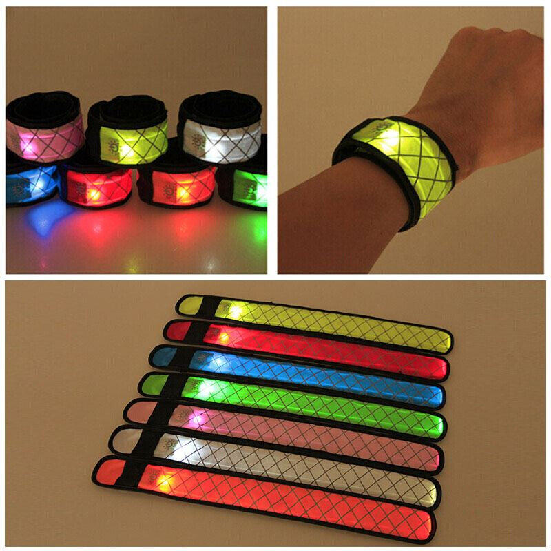 nylon led sports slap wrist strap band luminous toy bracelet