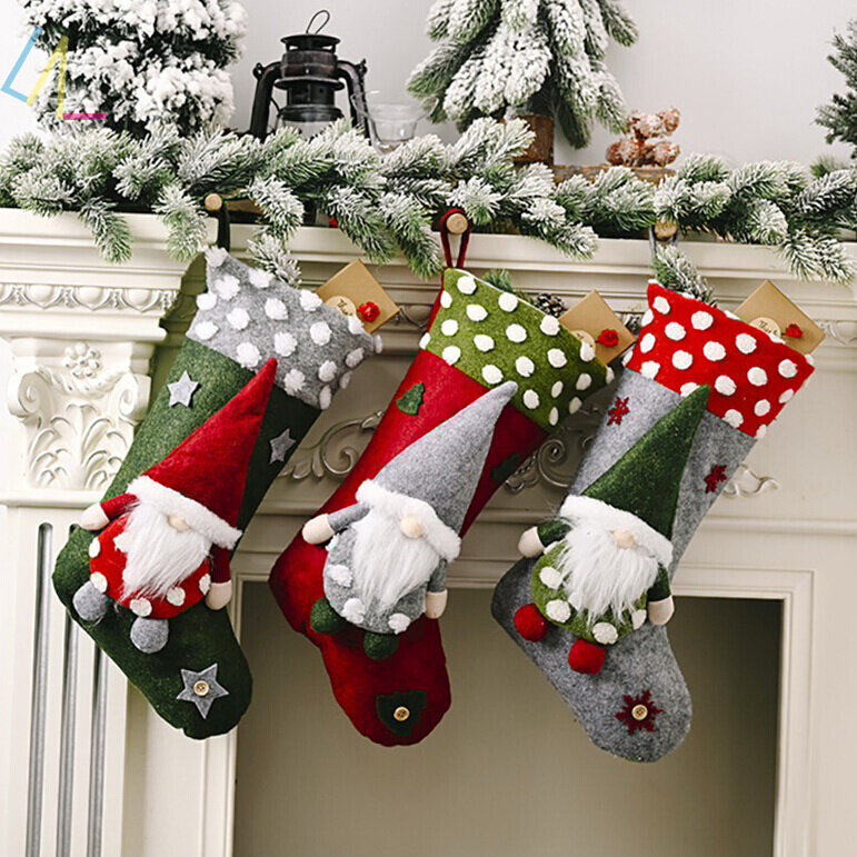 christmas stockings santa elk xmas gift bags decoration sock