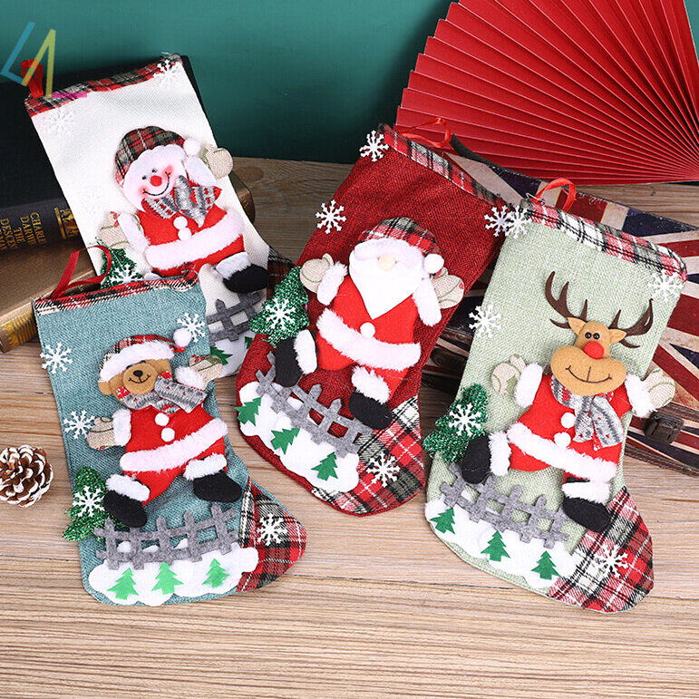 christmas stockings candy socks snowman santa gift bag xmas