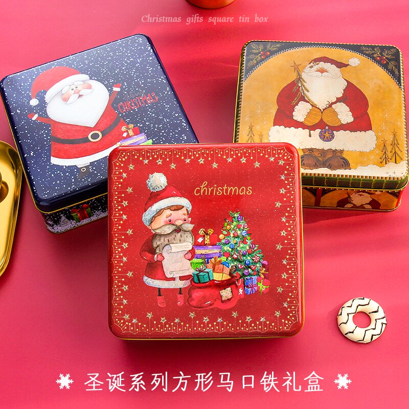 圣诞铁盒礼物盒christmas candy gift box cookies box iron box
