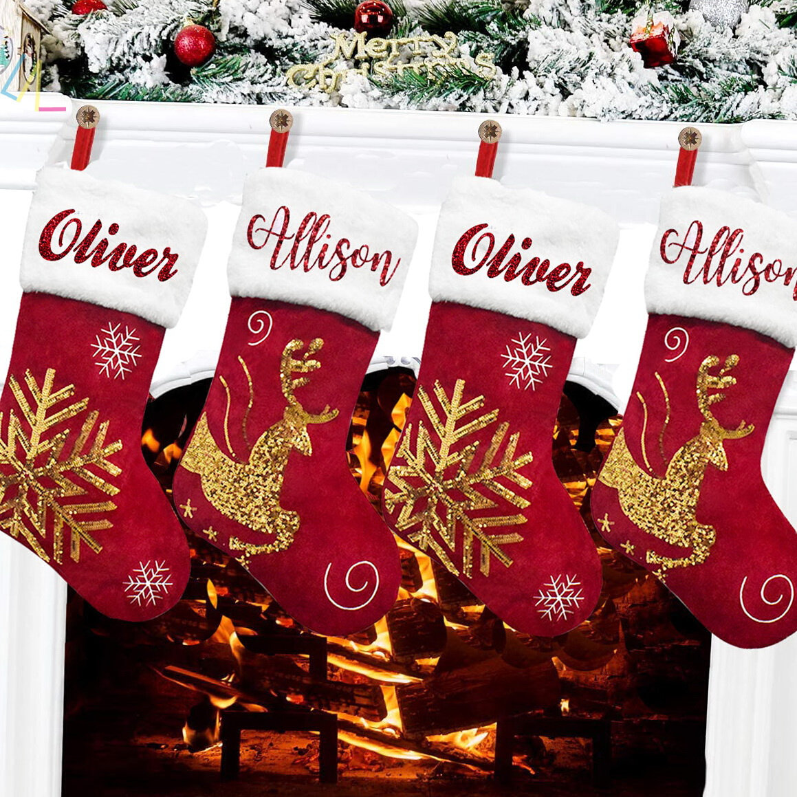christmas stocking santa sack bag gift holiday decorations