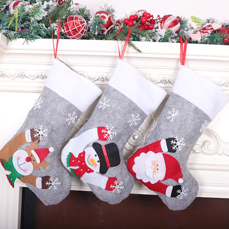 christmas stockings socks led light santa elk candy gift bag