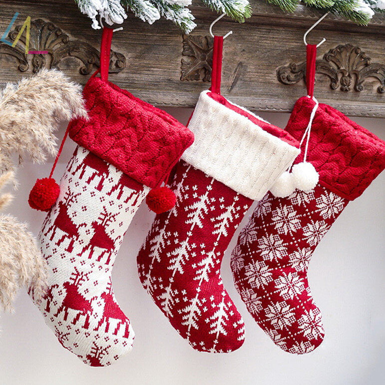 new year christmas stocking sack gift candy bag decorations