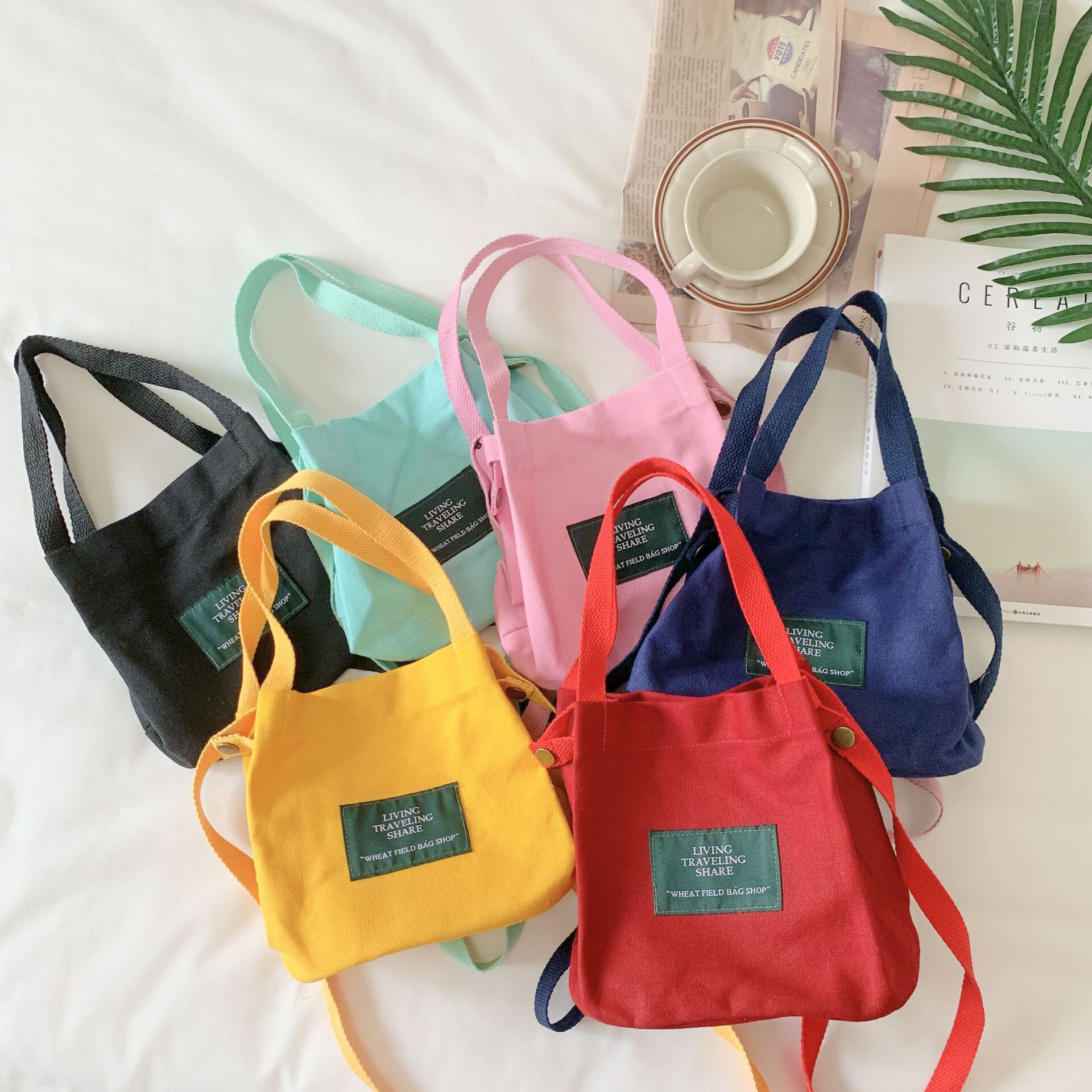 womens mini canvas shoulder bag female new small cotton han