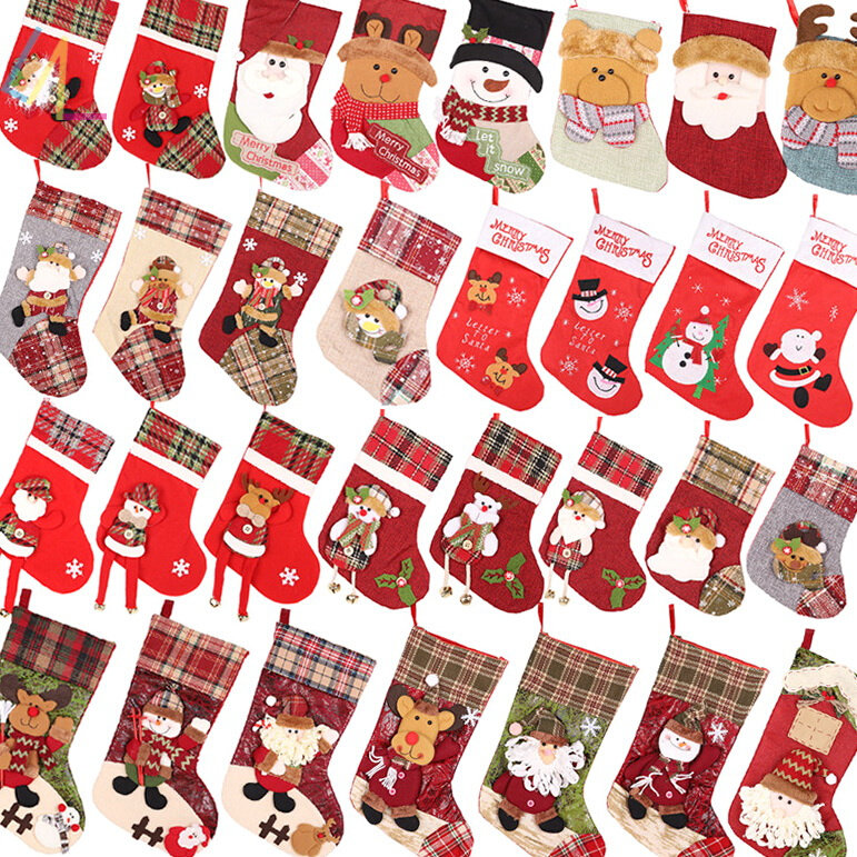 christmas stockings sock gift candy bag fireplace xmas decor