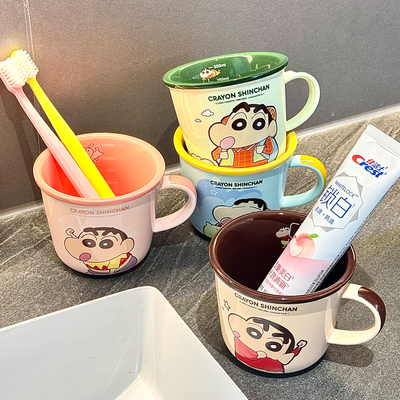 可爱蜡笔小新陶瓷漱口杯儿童牙缸
