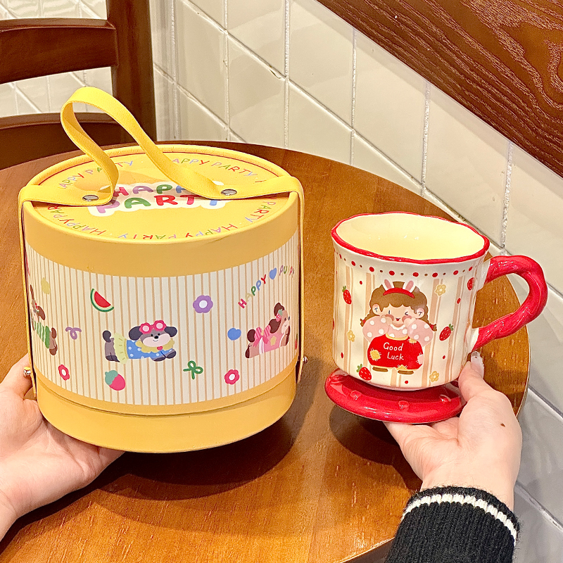 送闺蜜生日礼物可爱女生陶瓷杯子