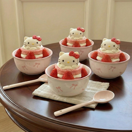 网红圣诞节2026新款helloKitty草莓碗蛋糕装饰草莓甜品碗生日礼物