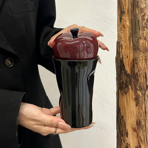 ins高级感苹果陶瓷水杯女生家用