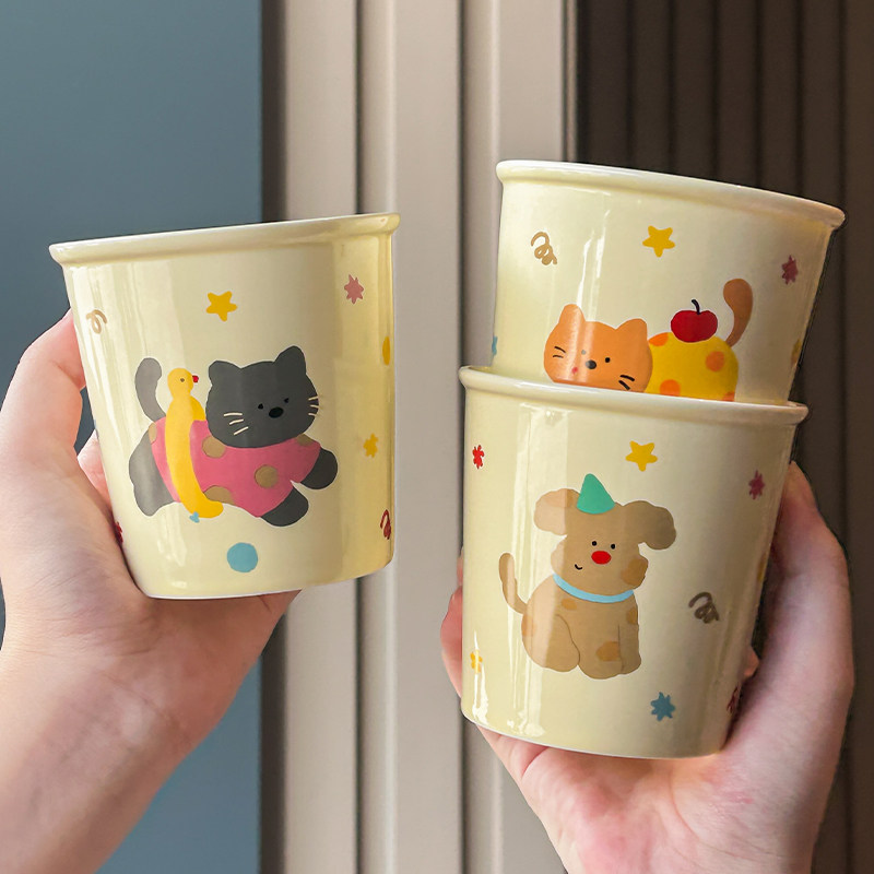 ins高颜值小狗刷牙杯卡通猫咪陶瓷牙缸杯情侣一对洗漱杯浴室牙具,家庭/个人清洁工具,洗漱杯,淘宝优惠券,粉丝福利购,淘宝优惠卷