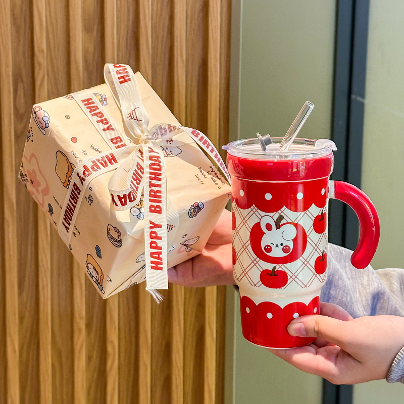 送女生生日礼物可爱苹果小兔杯子