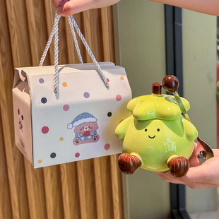 送闺蜜生日礼物高颜值可爱茄子陶瓷马克杯送男女生儿童有意义礼品