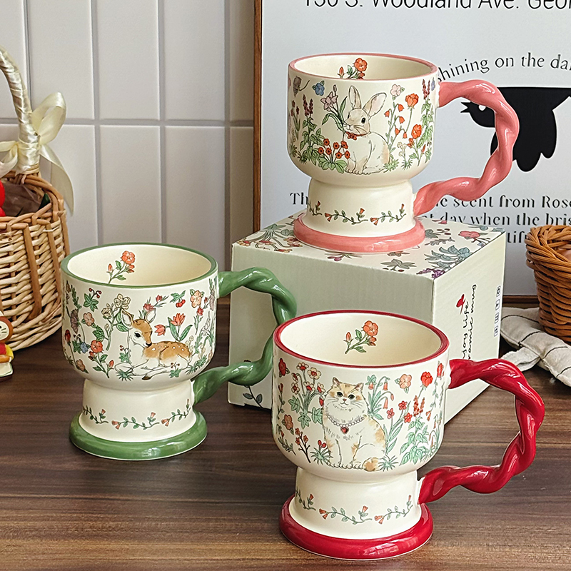 复古小众设计感陶瓷马克杯高颜值