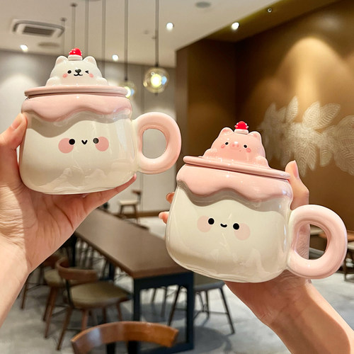 生日礼物女生可爱奶fufu陶瓷杯子