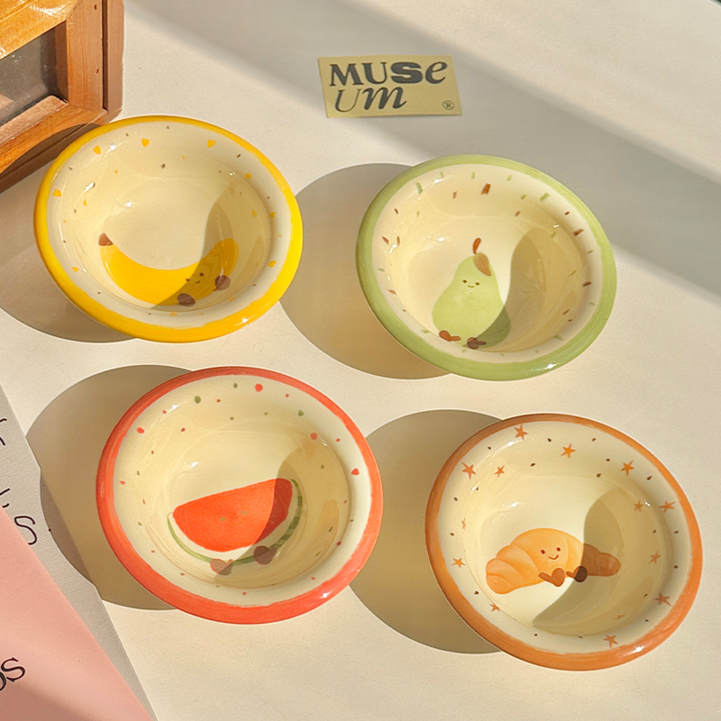 可爱卡通水果可颂调味碟陶瓷碟子