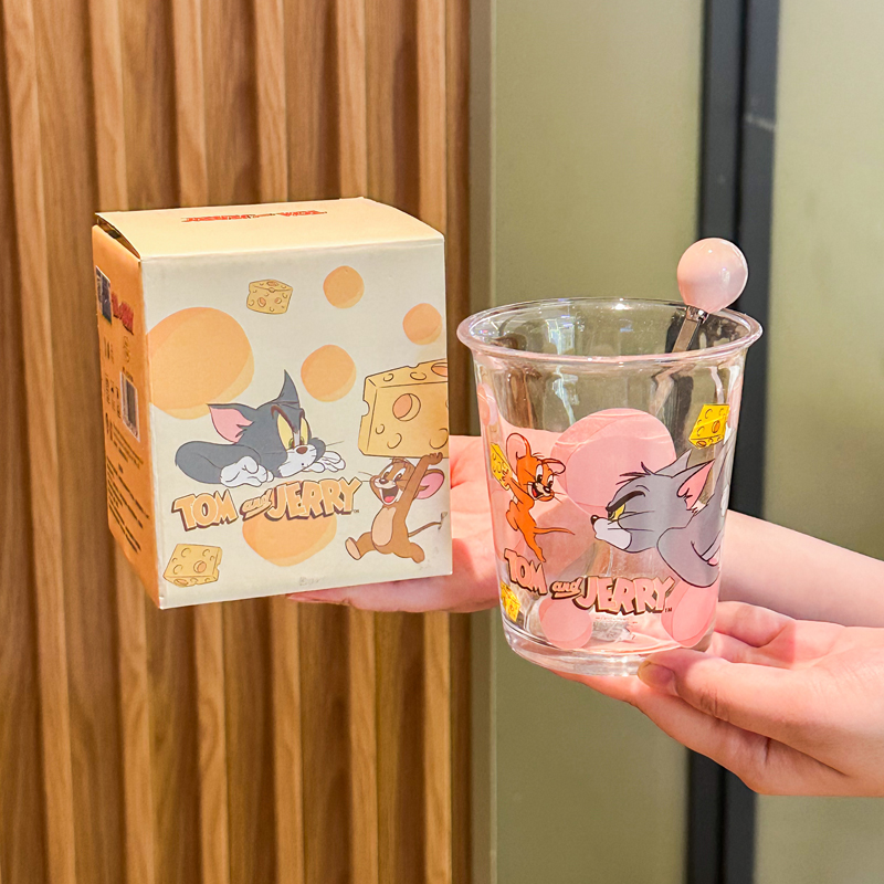 开学礼物可爱猫和老鼠儿童玻璃杯