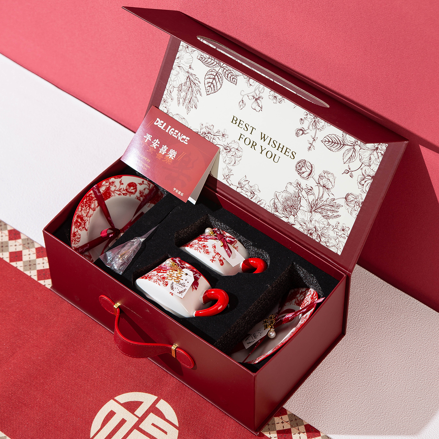 高颜值轻奢咖啡杯碟礼盒套装女生