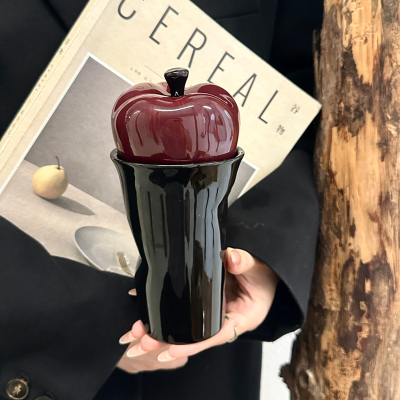 高颜值设计感苹果杯子陶瓷马克杯