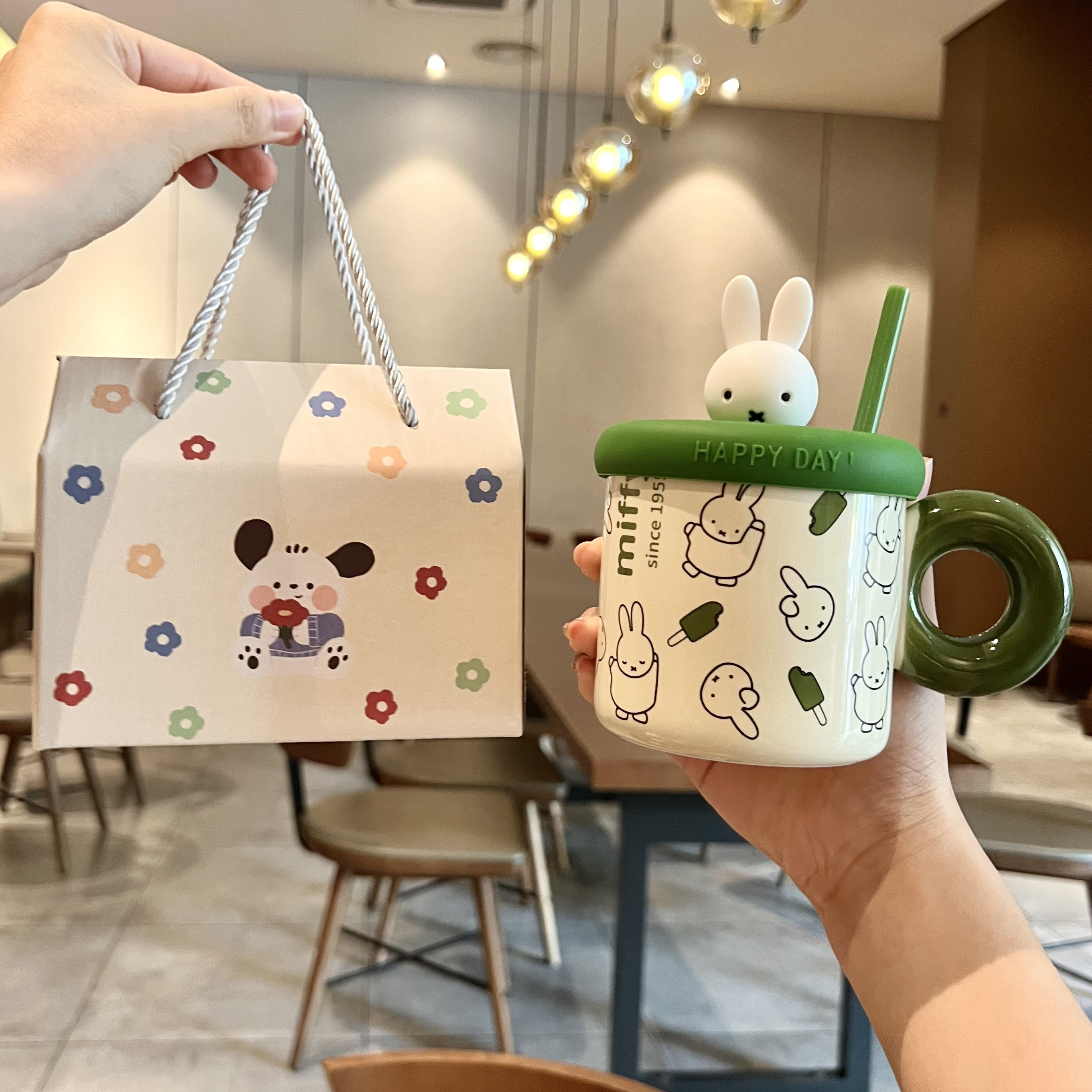 miffy米菲兔吸管杯女生生日礼物