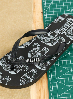 泰国MIXSTAR沙滩人字拖男士防滑高级感细带款外穿橡胶防臭度假风