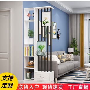 轻奢入户门屏风隔断2024新款现代简约遮挡客厅双面装饰玄关置物架