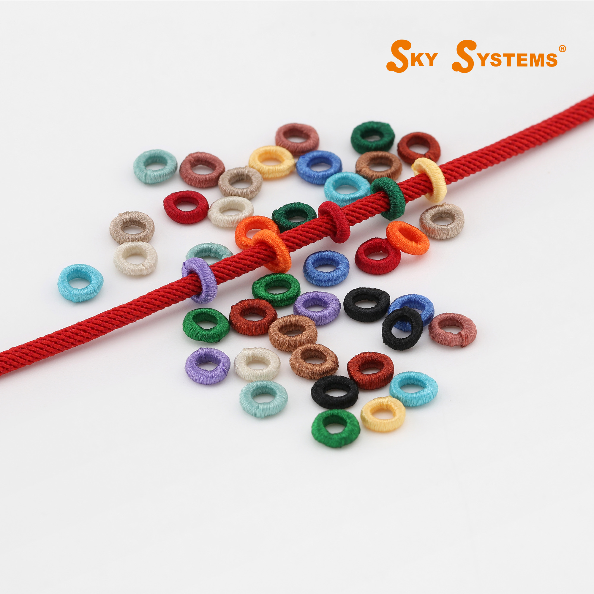 sky隔珠纯彩色线圈手工拉圈