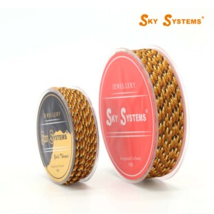 309贺岁绳新年幸运绳材料 3.0mm虎年金寅虎纹绳ML308 SKY 约1.2