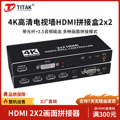 4K高清HDMI拼接器2X2液晶电视拼接屏控制处理器电视墙画面分屏器