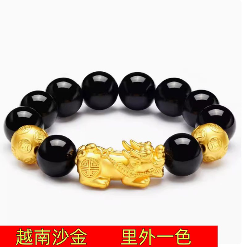 金六福男貔貅手串不褪色