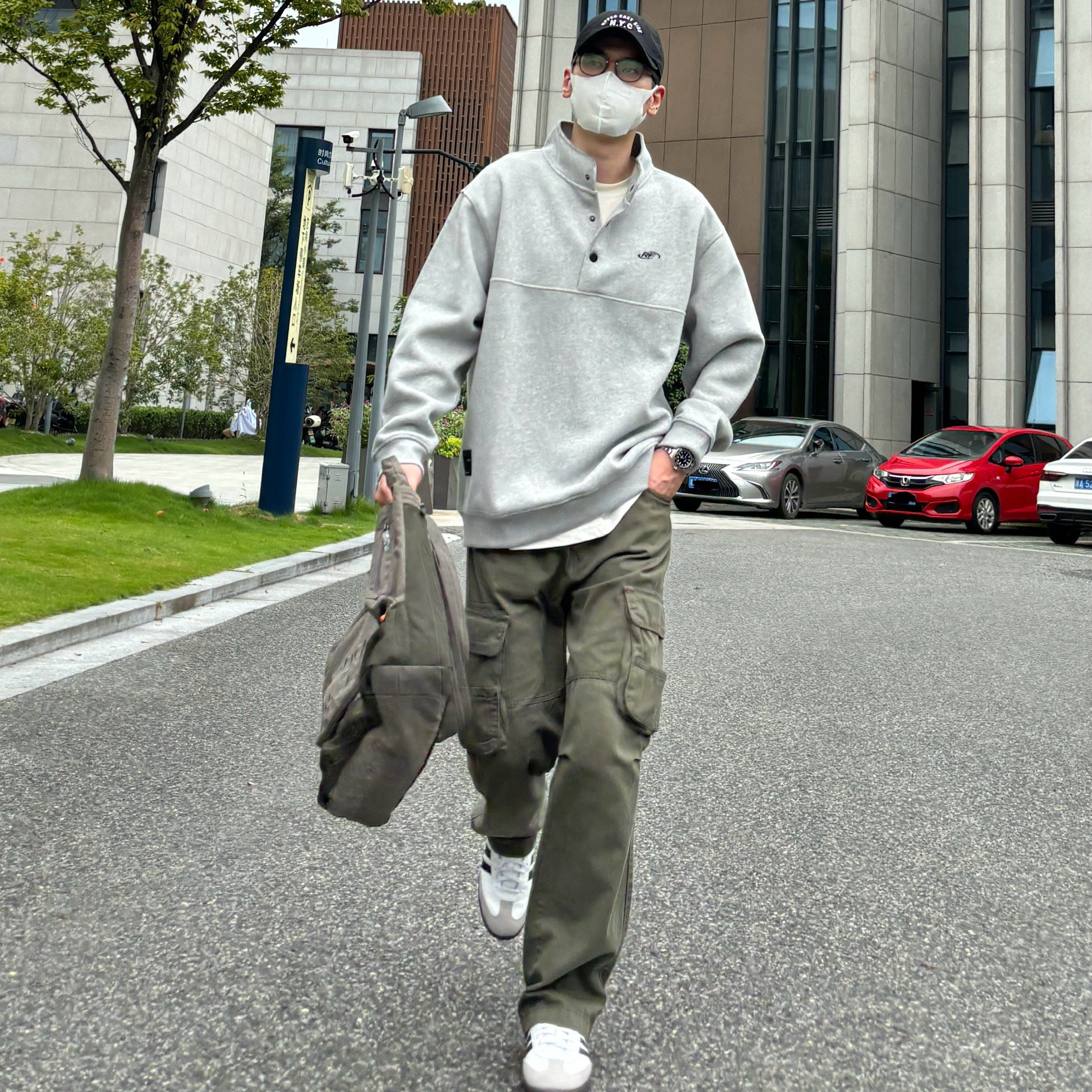 开胸纽扣立领日系卫衣NICELILI