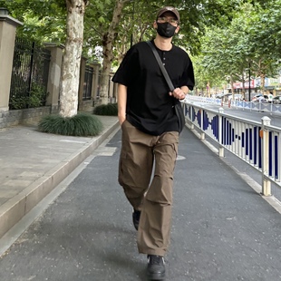 傘兵褲 NICE 戶外寬松直筒多口袋工裝 冰絲速干休閑褲 LILI夏季 薄款