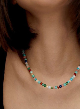 一勺米！太喜欢拉~多彩天然串珠项链/手链 小众高级颈链  推荐入