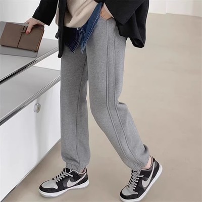一勺米 镇店卫裤！招牌好裤~B收加绒加厚收口哈伦裤卫裤运动裤冬