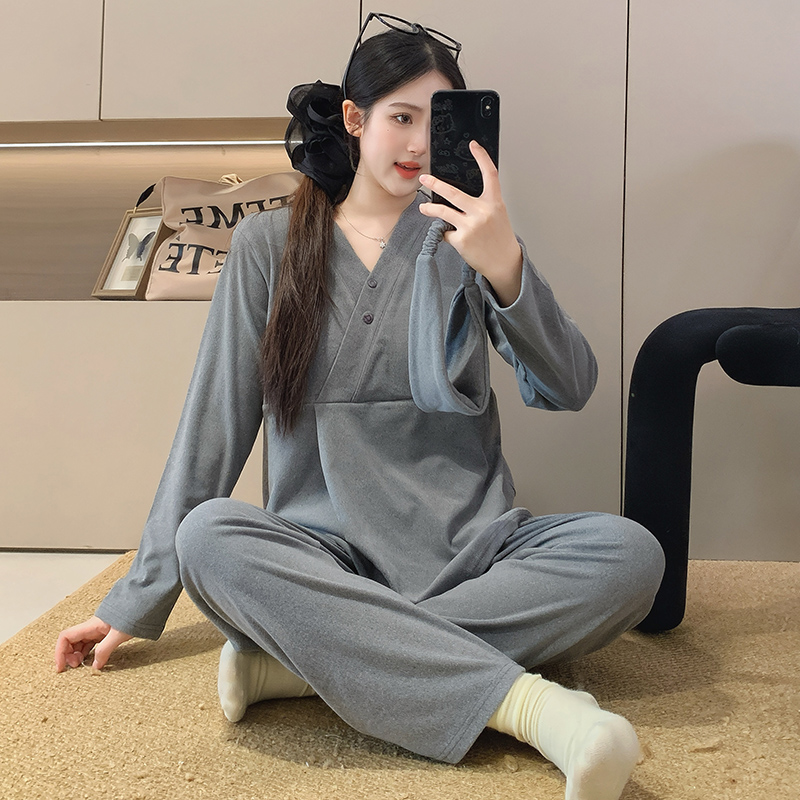 加厚喂奶哺乳德绒月子服