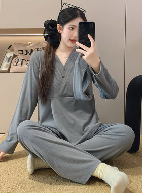 加厚喂奶哺乳德绒月子服