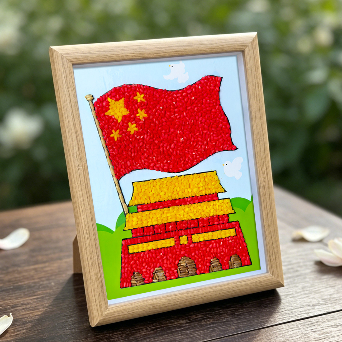 五谷粮食粘贴画爱国主题diy手工
