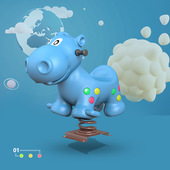 摇马大型户外幼儿园公园小区儿童弹簧摇马摇摇乐室外游乐设施木马