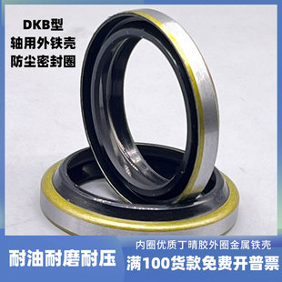 265密封圈油封丁晴胶NBR耐磨耐油 油缸用外铁壳防尘圈DKB型内径10