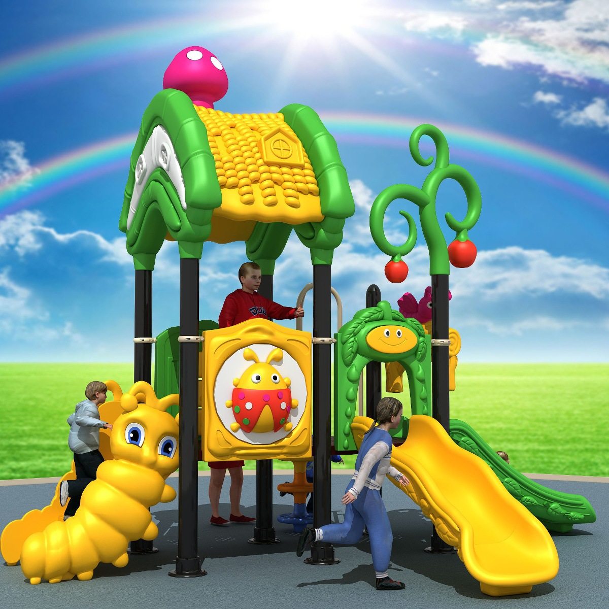 114管小博士儿童室外大型滑梯幼儿园秋千组合户外滑滑梯游乐设备