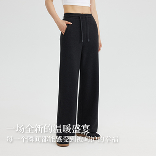 德绒毛呢加厚 秋冬新款 DJN9096宽松显瘦高腰休闲裤 子女士休闲裤