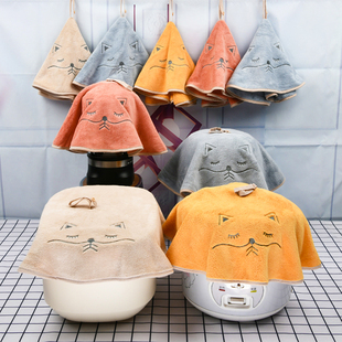 擦手巾电饭煲破壁机盖布 卡通空气炸锅防尘罩多用盖巾珊瑚绒挂式