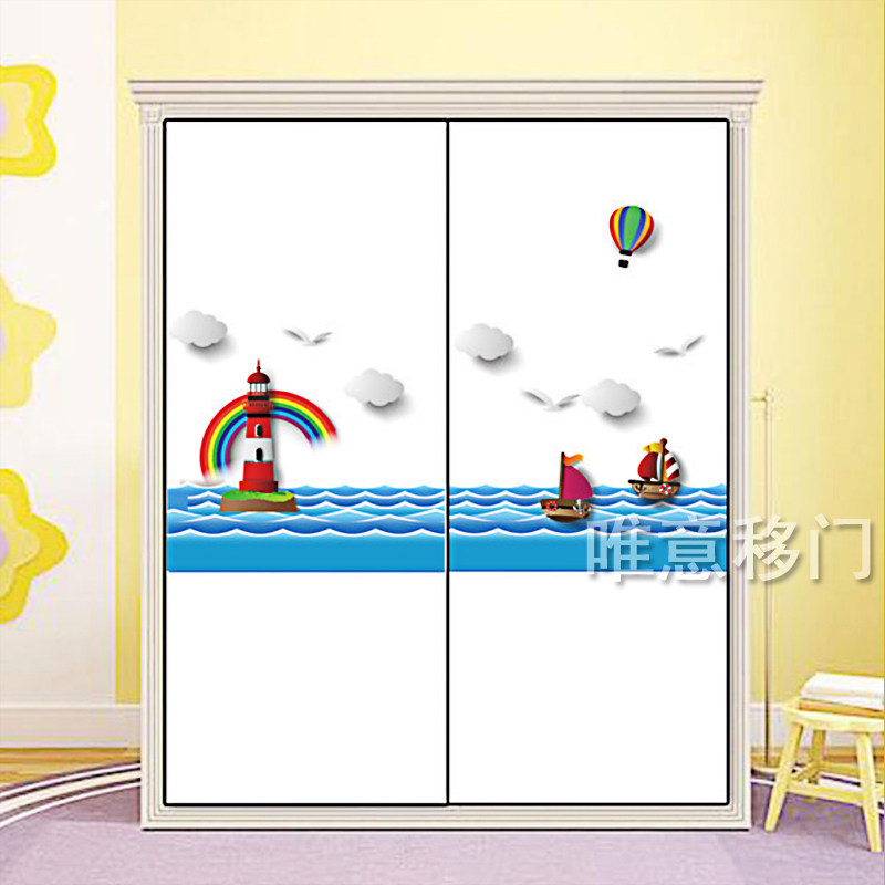 Customized Strengthen Toughened glass closet Slide Push pull Film Art Children's Room Cartoon aluminium alloy Closet doorin the Whole house custom , Door , Sliding door  category - from Buy2taobao.com to provide professional Taobao agent buy service