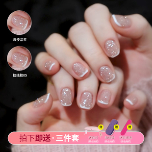 一步拉线胶2026年新款高密度拉线胶爆闪金银黑白色美甲光疗彩绘胶