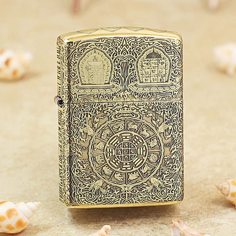 ZIPPO打火机官方正品 煤油防风芝宝九宫八卦送男士朋友生日礼物zp
