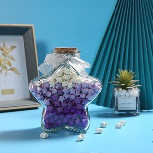 渐变色星星折纸幸运星可写字纸条夜光许愿瓶手工DIY生日礼物男友