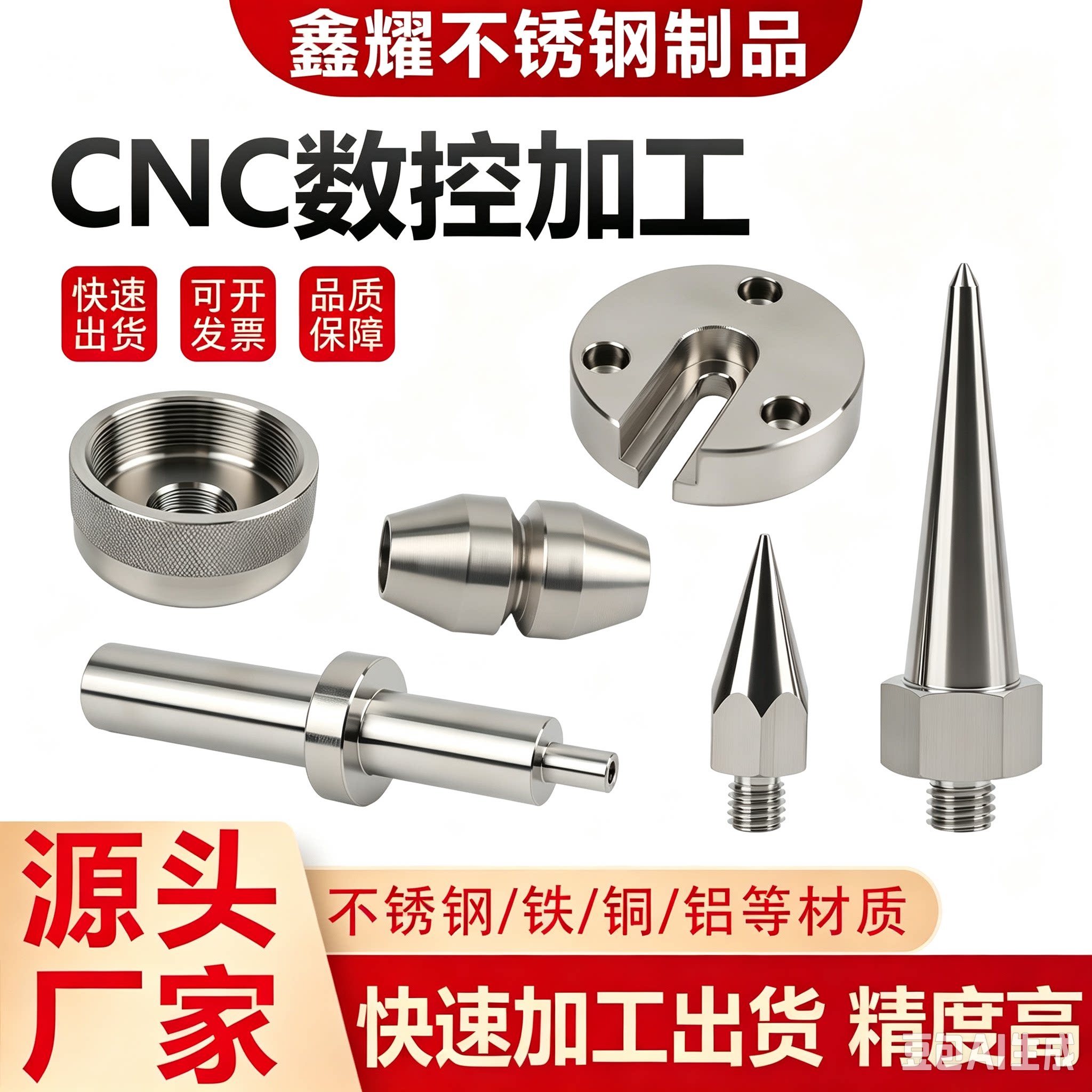 304不锈钢件数控车床cnc机加工激光切割五金精密零件非标加工定做图片