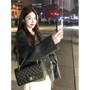 2025新款呢子大衣女灰色秋冬季高级感毛呢外套韩系小个子冬天短款