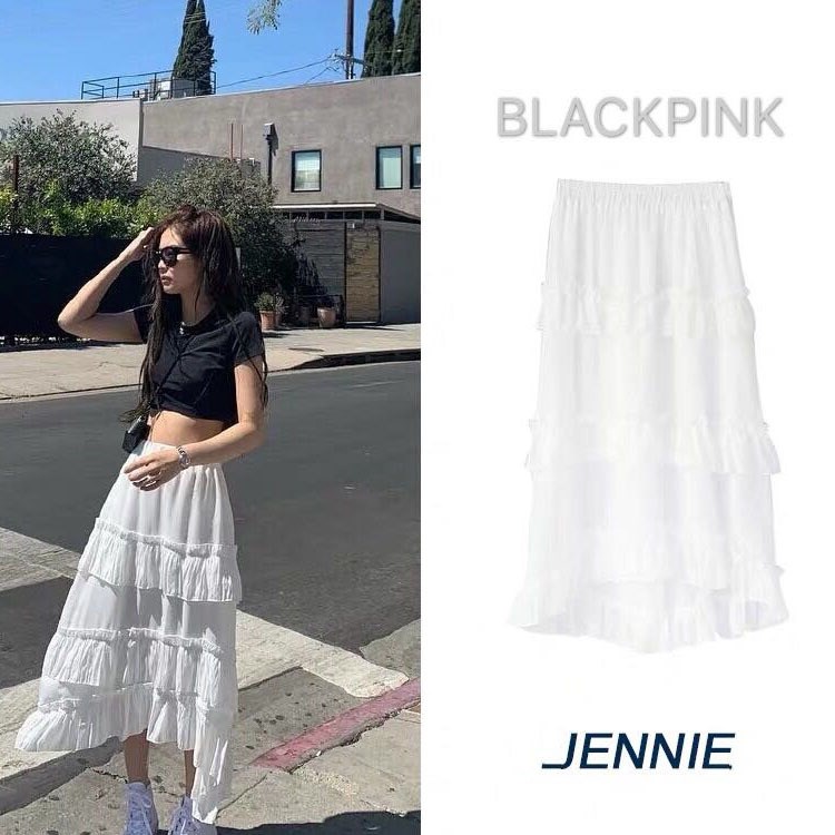 blackpink金珍妮Jennie同款半白色气质仙女裙高腰百褶裙蛋糕A字裙在类目 女装/女士精品, 半身裙中 - 来自Buy2taobao.com提供专业的淘宝代购服务