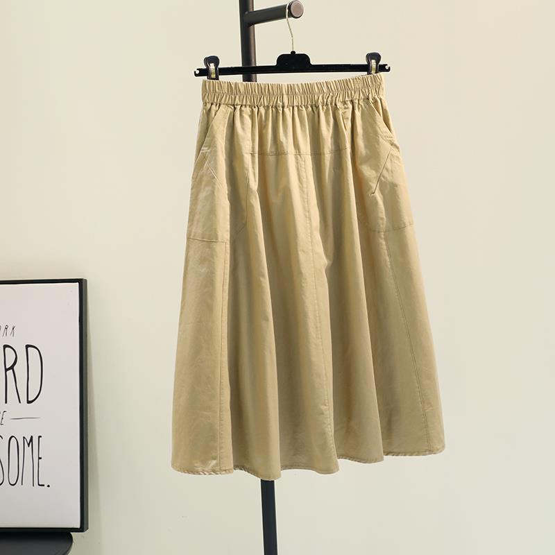 Elastic waist cotton Korean Edition 2019 summer pocket Easy longuette skirt new pattern leisure time skirtin the Women's clothing/Boutique , Skirts  category - from Buy2taobao.com to provide professional Taobao agent buy service