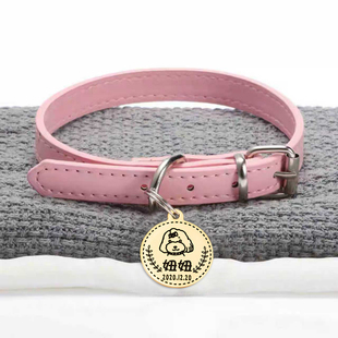 狗狗项圈刻字防丢泰迪博美金毛猫项圈小中大型犬狗牌猫牌定制吊牌